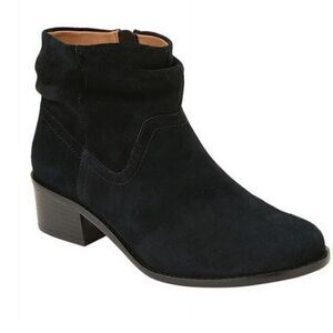 5W 5 Wide Womens Vionic Kanela Black Suede Water Resistant Ankle Boots